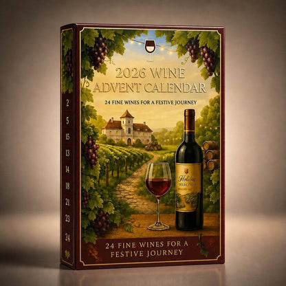 Calendario de Adviento del vino 2026 - caja de regalo con cuenta regresiva de 24 compartimentos